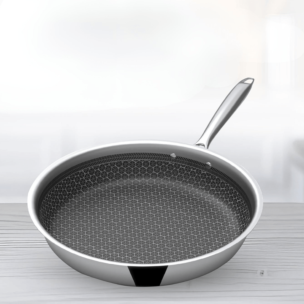 Tri-Ply Stainless Steel Honeycomb Fry Pan with Lid(26cm)