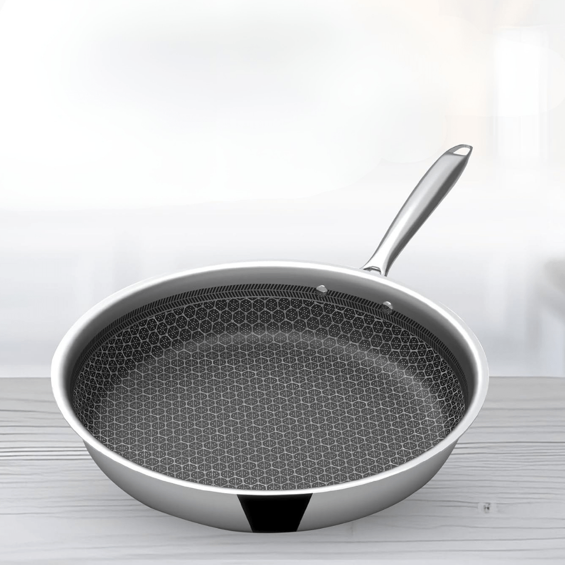 Tri-Ply Stainless Steel Honeycomb Fry Pan with Lid(26cm)