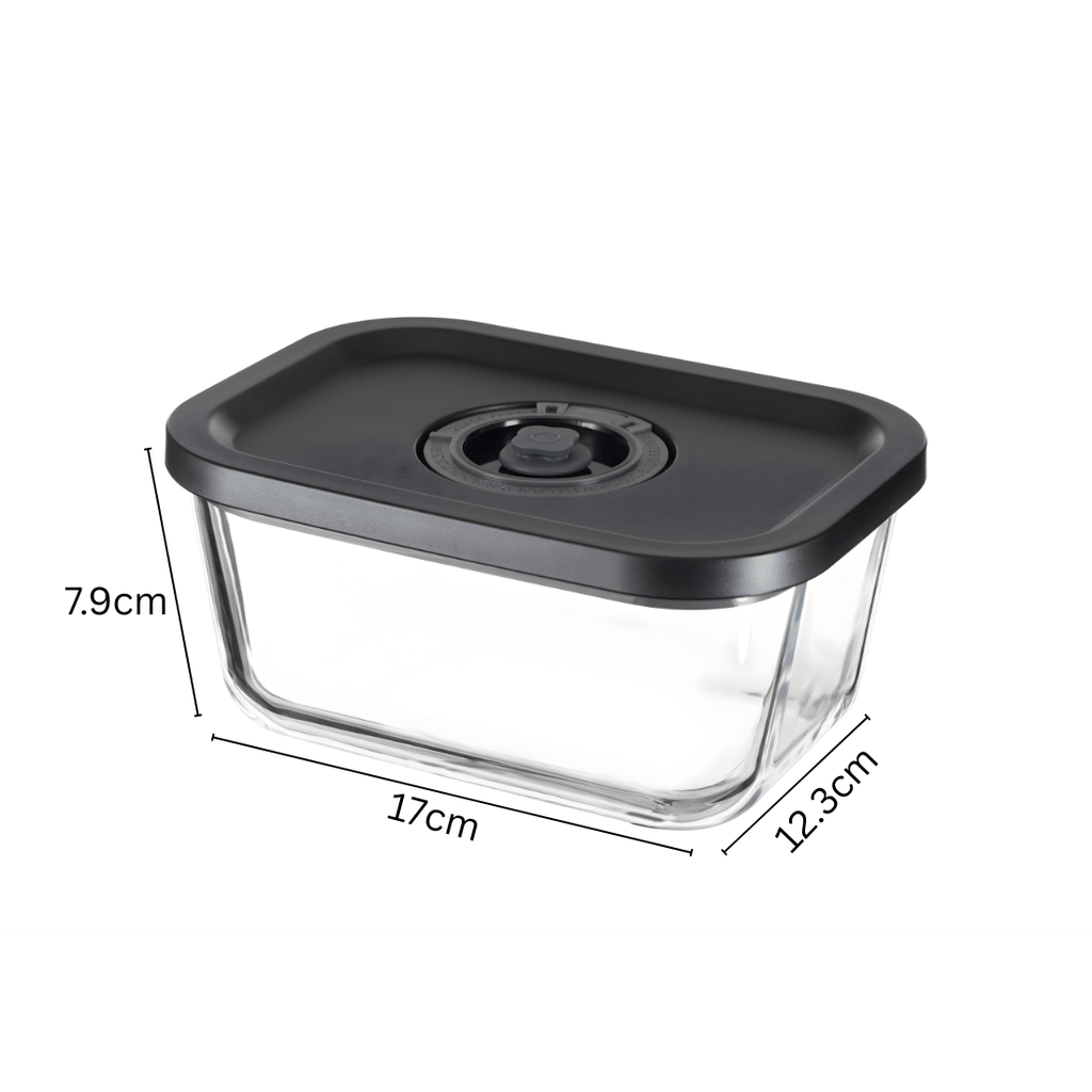 Vacuum Glass Storage Container with Date Tracker Lid