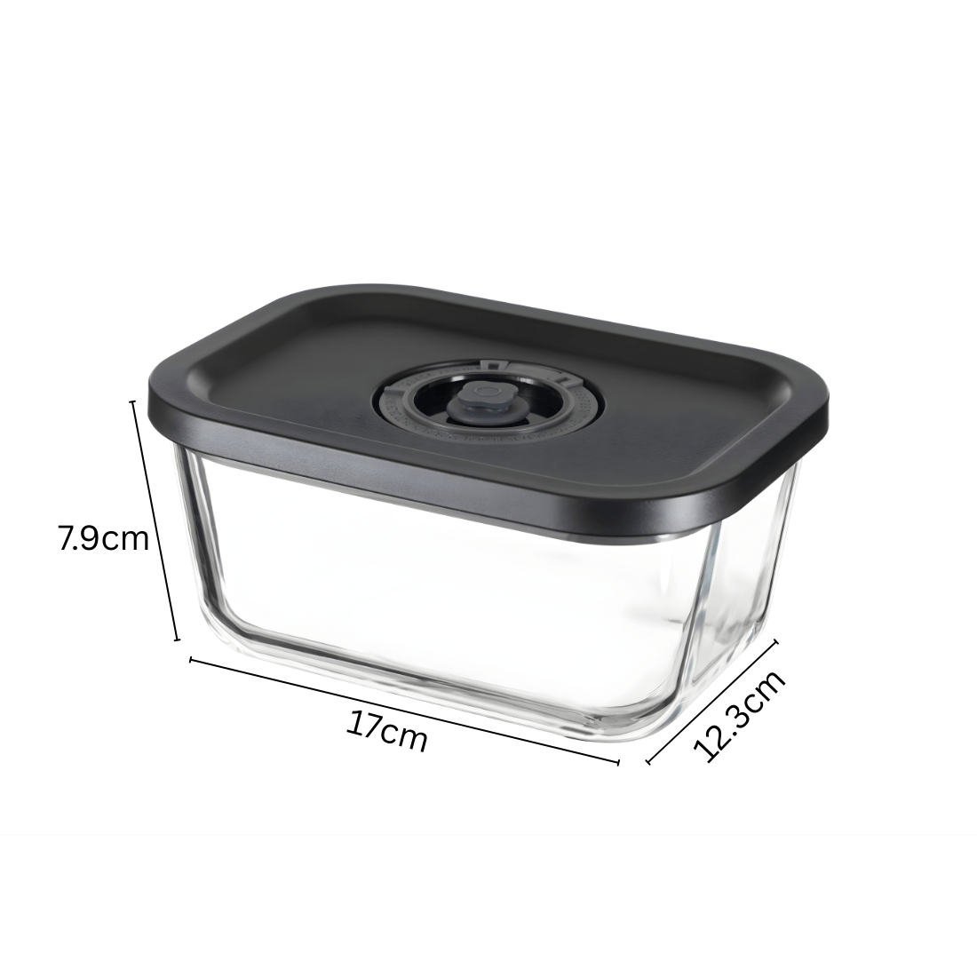 Vacuum Glass Storage Container with Date Tracker Lid