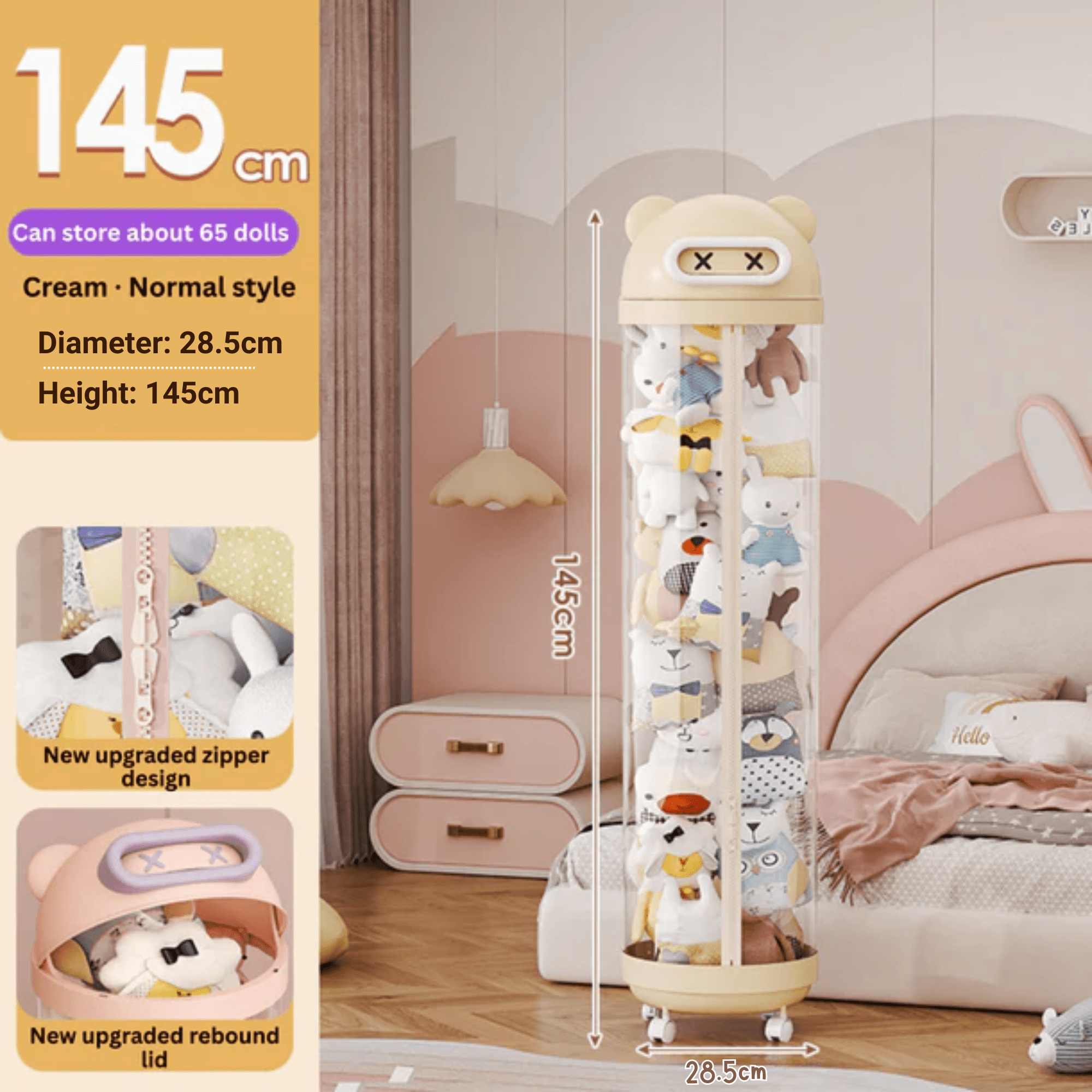 Transparent Doll Storage Bucket