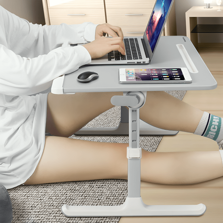 Adjustable Laptop Bed Desk with LED Lamp & Foldable Design (60cm)