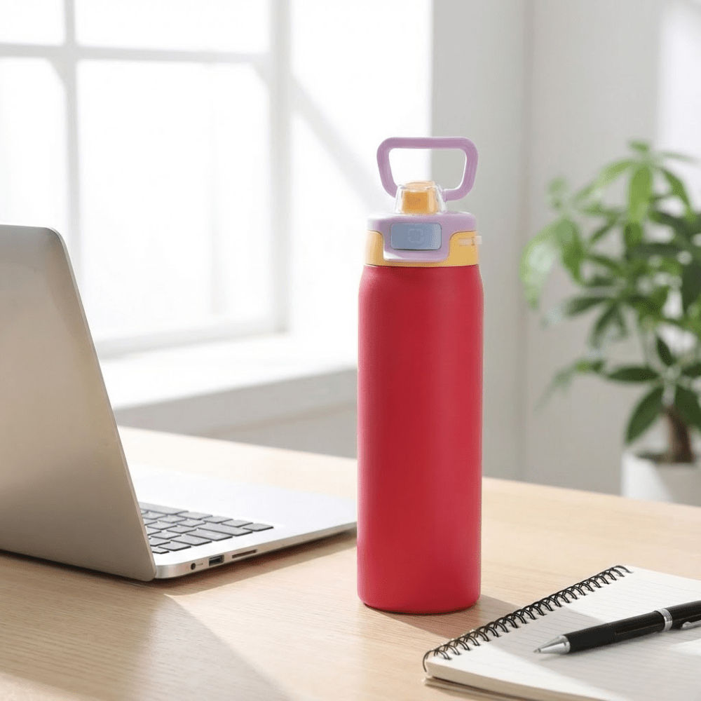 Stainless Steel Thermos Water Bottle with Leakproof Quick Fill Lid (950ML)