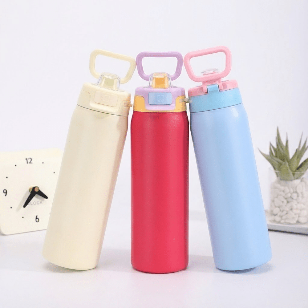 Stainless Steel Thermos Water Bottle with Leakproof Quick Fill Lid (950ML)