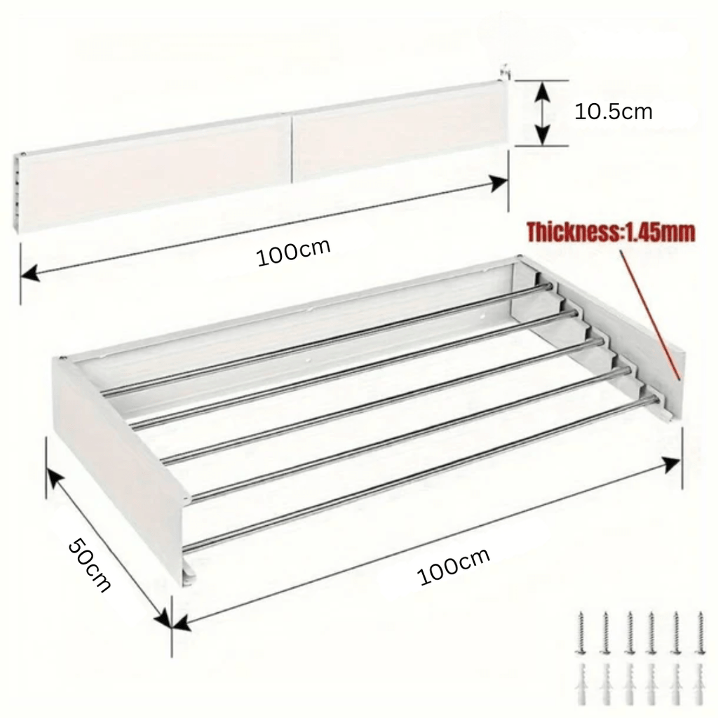 Wall Mounted Collapsible Clothes Drying Rack