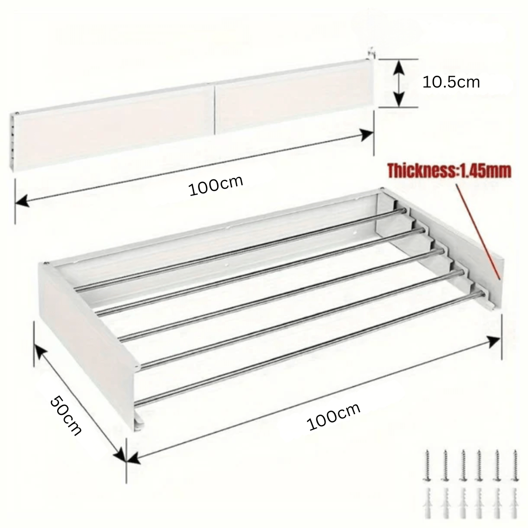 Wall Mounted Collapsible Clothes Drying Rack