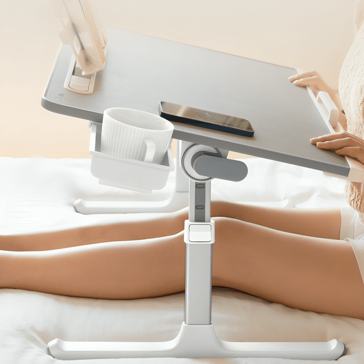 Adjustable Laptop Bed Desk with LED Lamp & Foldable Design (60cm)
