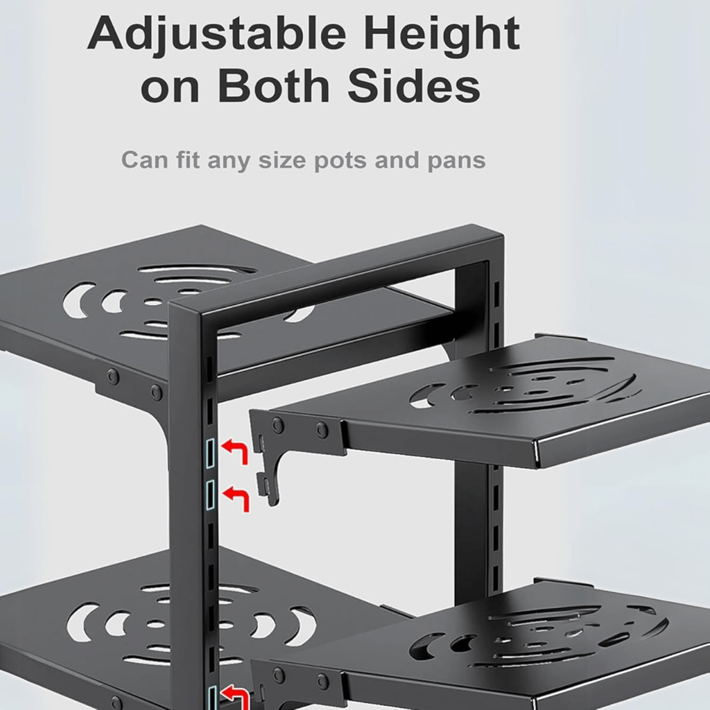 Adjustable 7-Tier Heavy-Duty Pot and Pan Organizer Rack