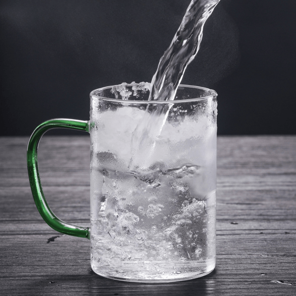 350ml Transparent Borosilicate Glass Mug with Handle