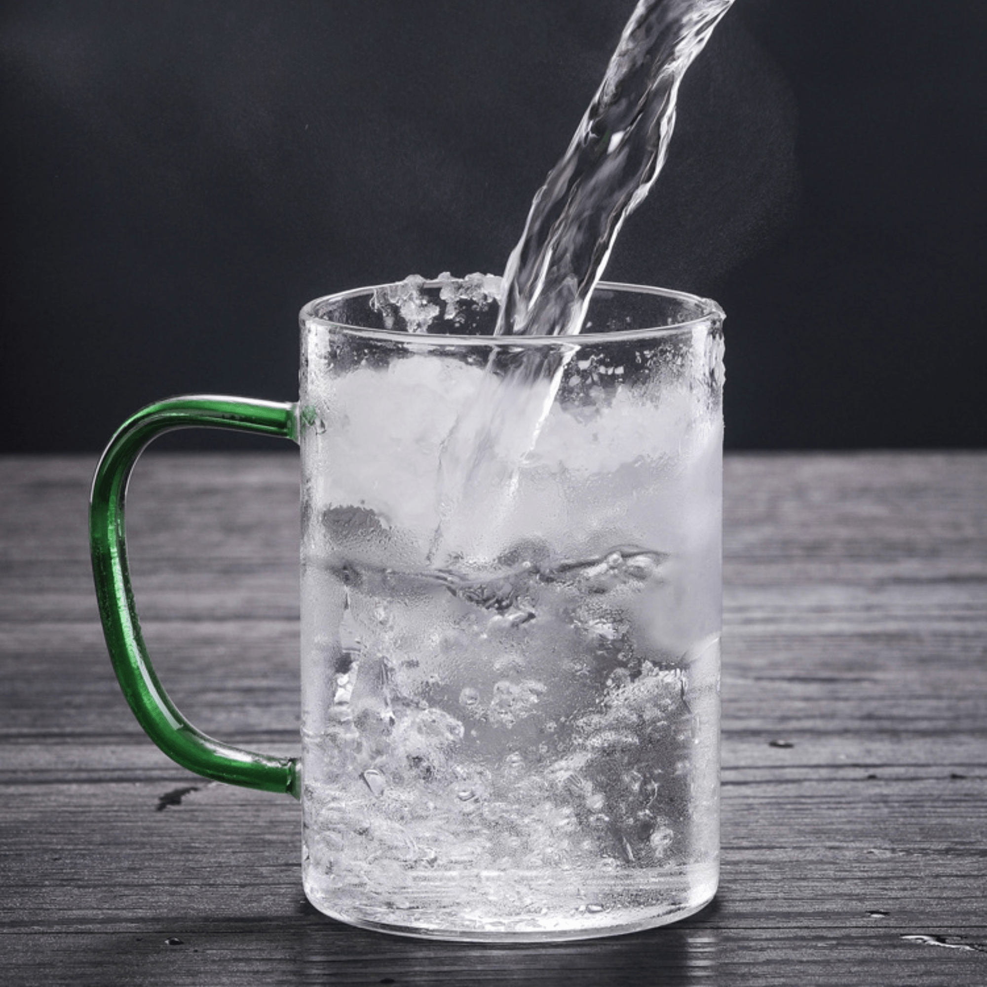 350ml Transparent Borosilicate Glass Mug with Handle