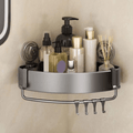 Bathroom Wall Mounted Corner Storage Rack Organizer With Hooks