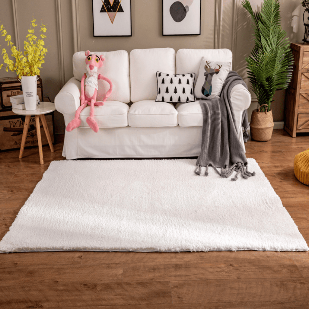 Ultra-Soft Silk Wool Living Room Carpet (Beige)