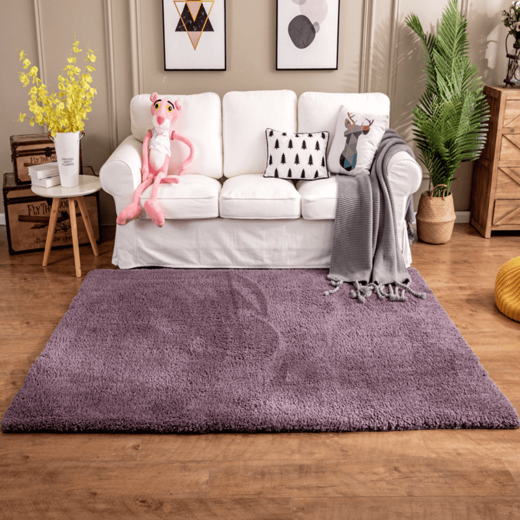 Ultra-Soft Silk Wool Living Room Carpet (Purple)