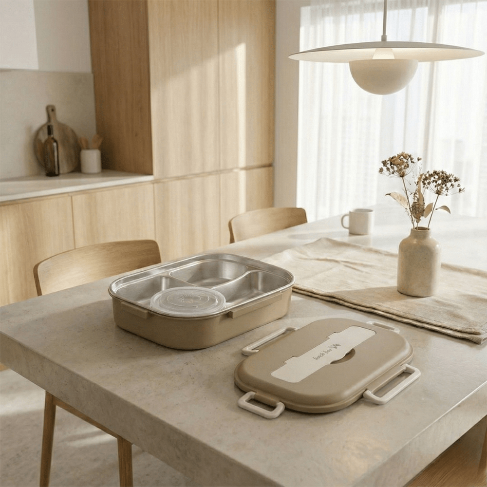 4-Compartment Stainless Steel Leak Proof Lunch Box (1500ml)