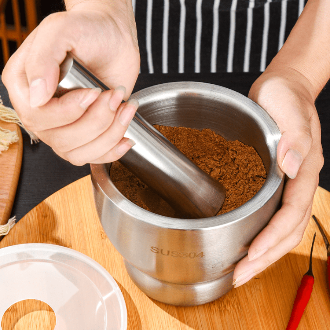Stainless Steel Spice Mortar and Pestle with Rammer