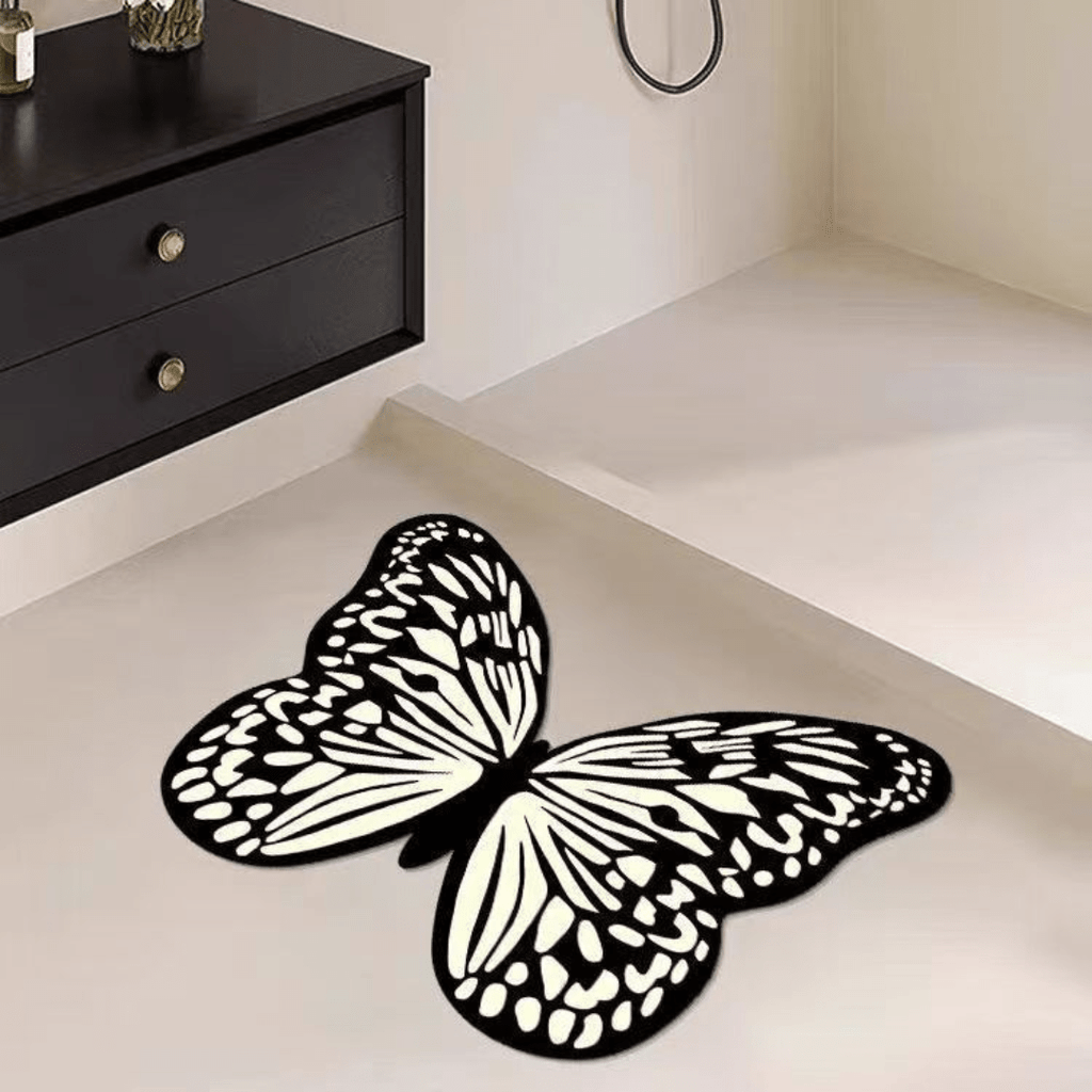 Anti-Slip Butterfly-Themed Diatom Mud Floor Mat