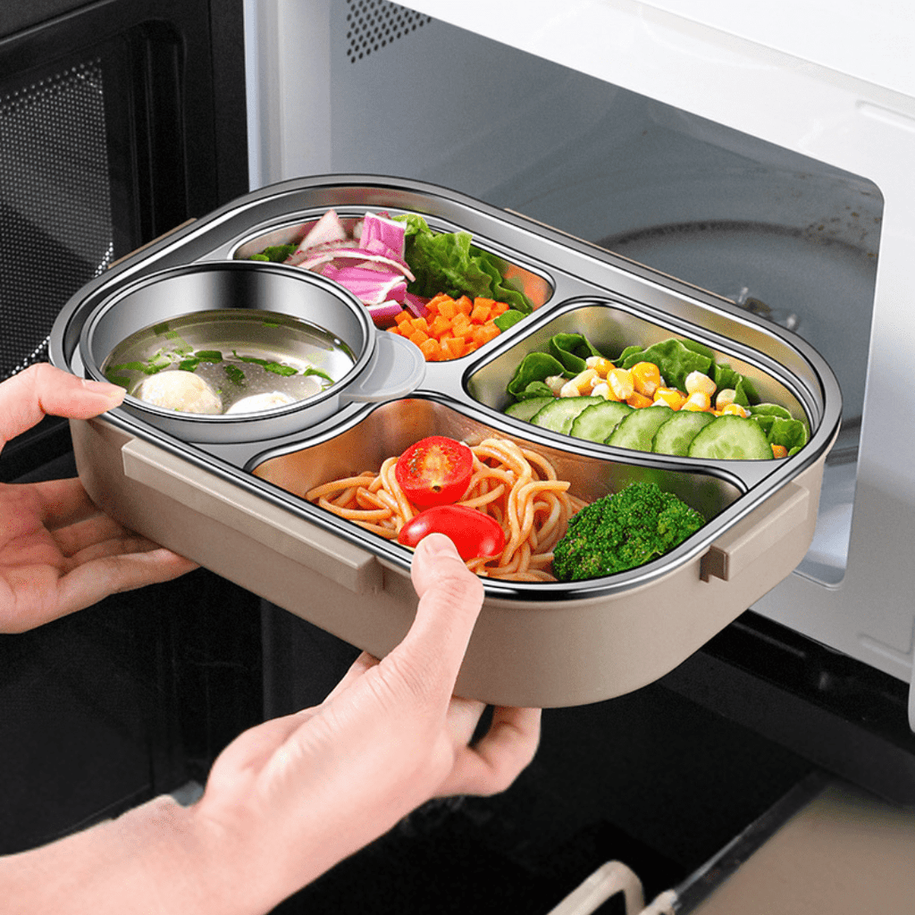 4-Compartment Stainless Steel Leak Proof Lunch Box (1500ml)