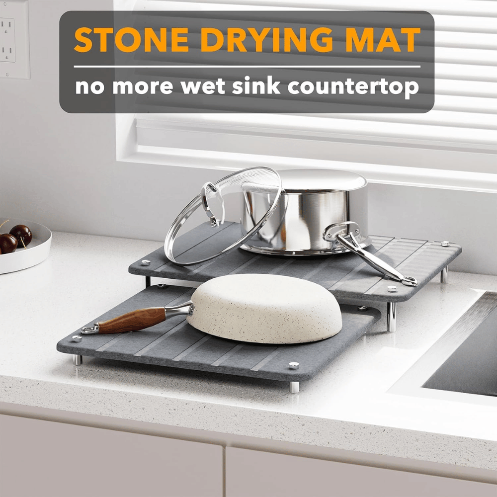 Stone Dish Drying Mats (Set of 2)