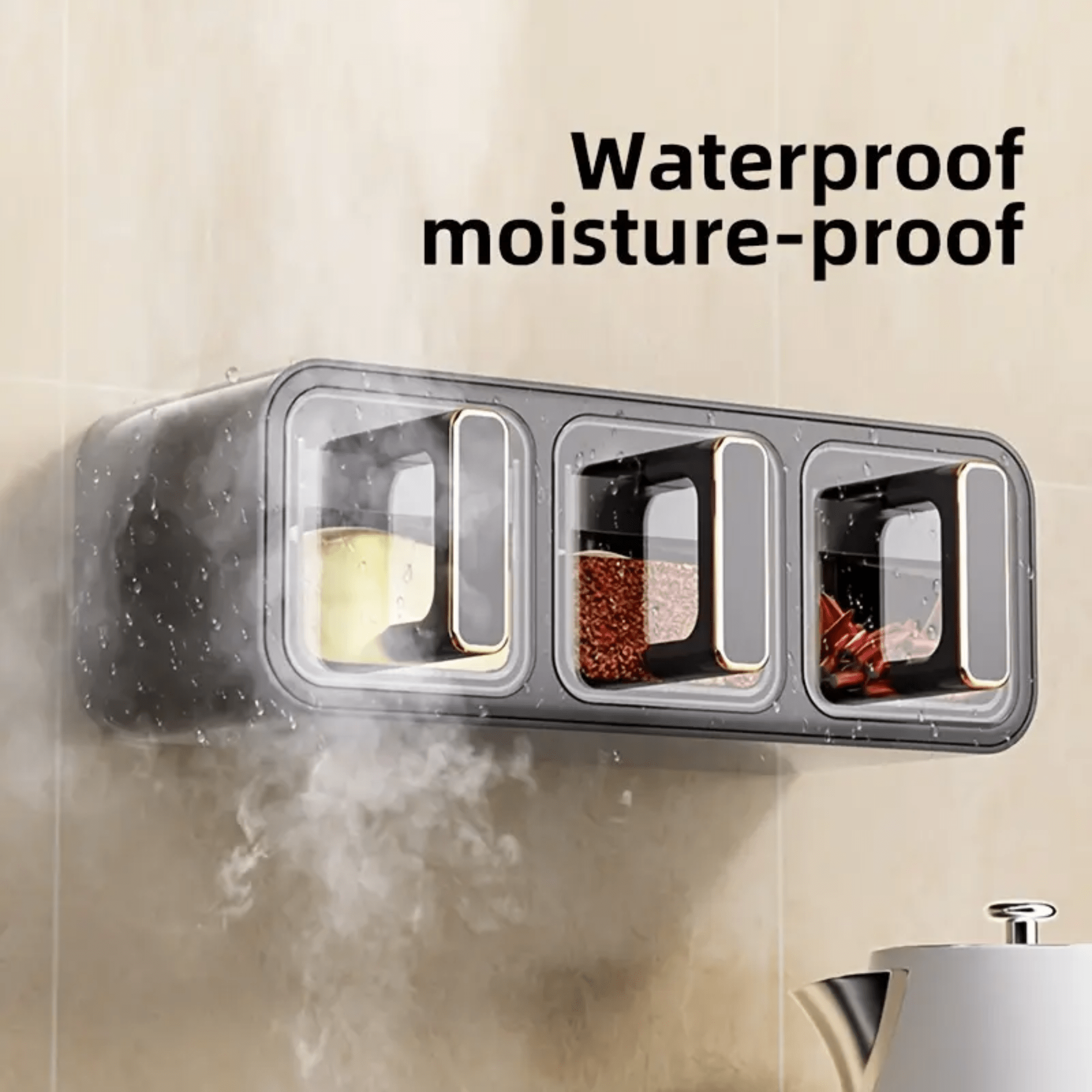Wall-Mounted Punch-Free Seasoning Box Set