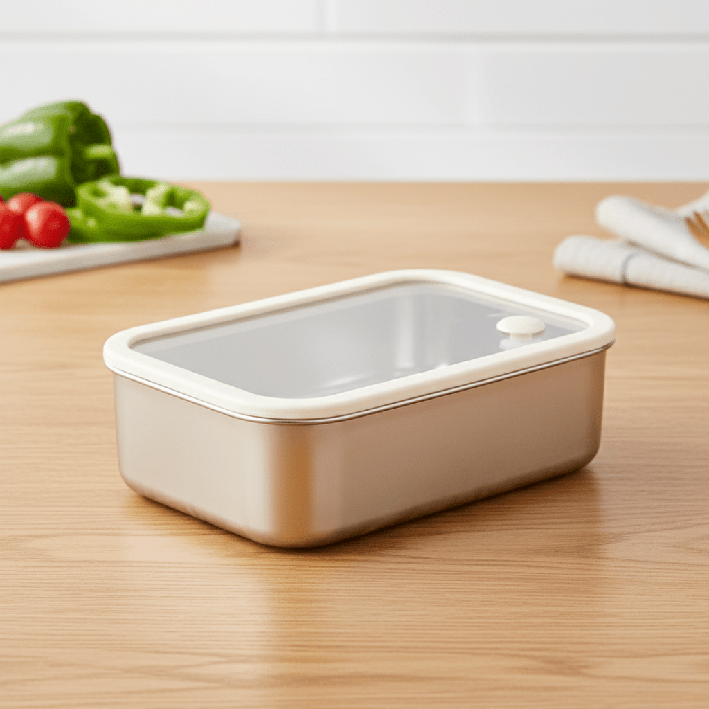 Stainless Steel Multi-Use Storage Box with Lid (0.7L)