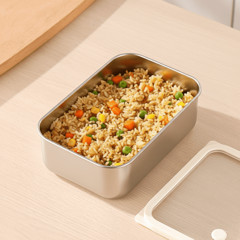 Stainless Steel Multi-Use Storage Box with Lid (0.7L)