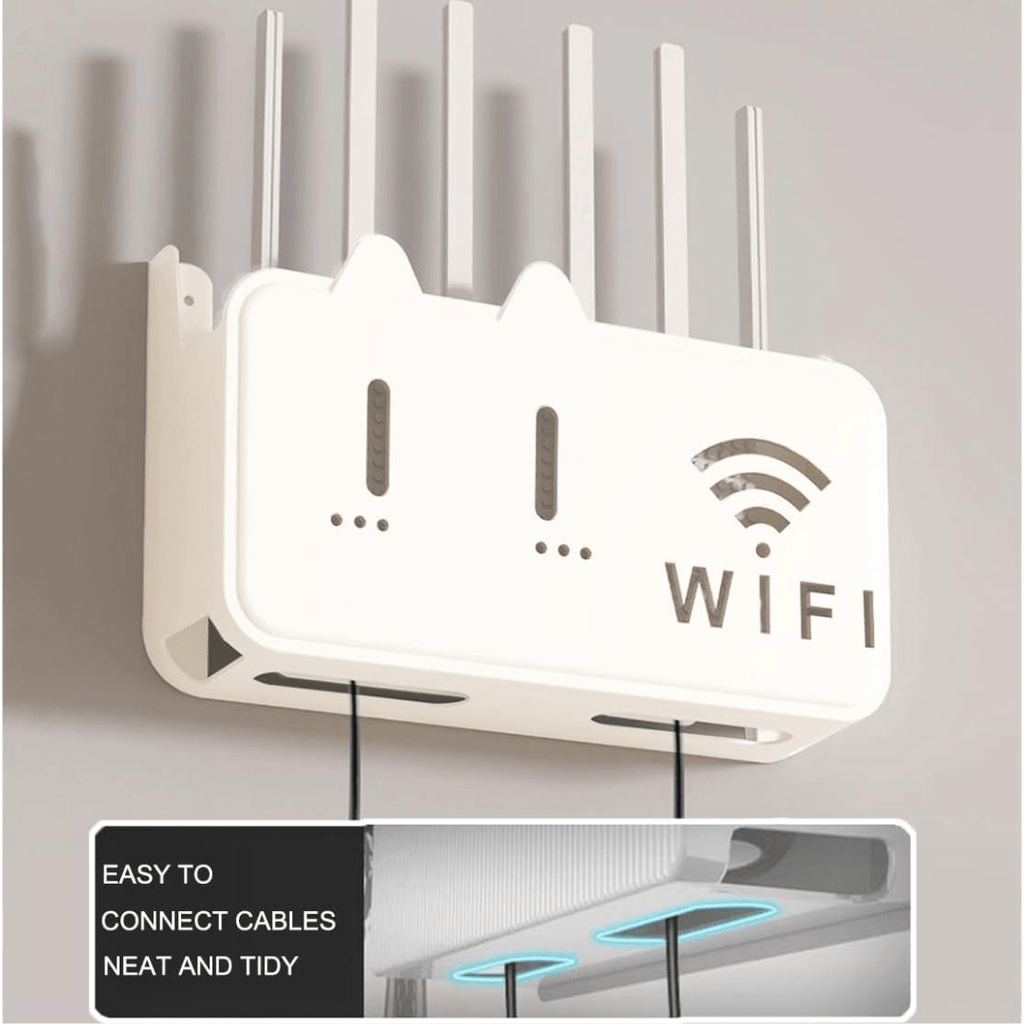 Wall-Mounted Punch-Free Wi-Fi Router Storage Box