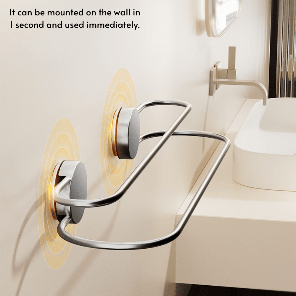 Stainless Steel Punch-Free Suction Cup Double Towel Rack