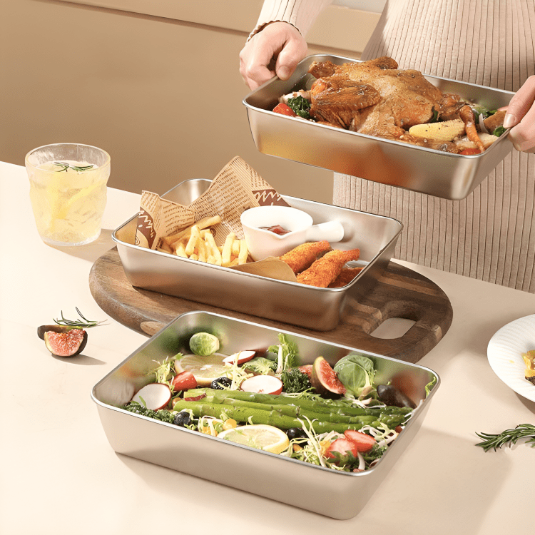 Stainless Steel Square Food Preparation Plate