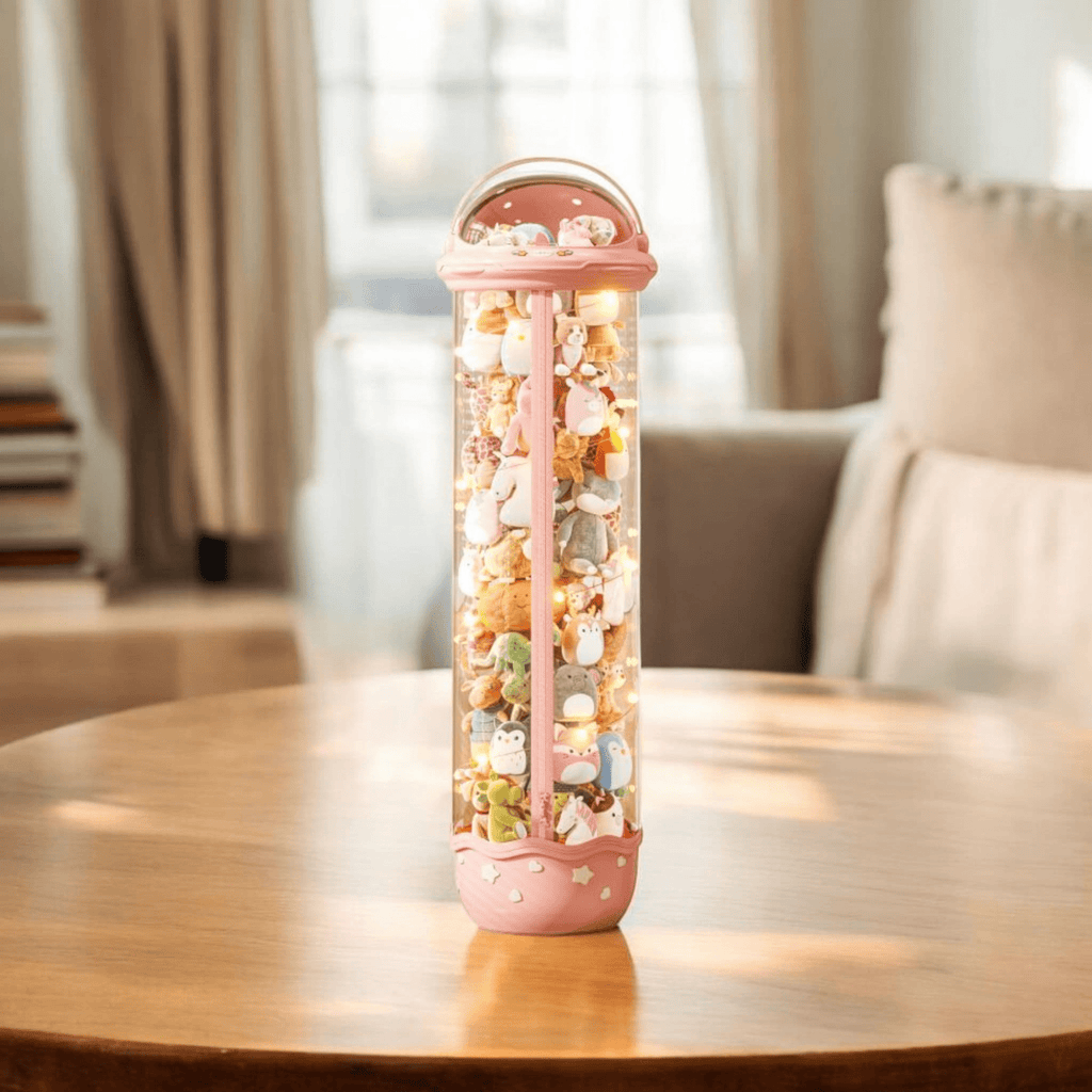 Transparent Plastic Toy Storage Bucket with Zipper (30cm)