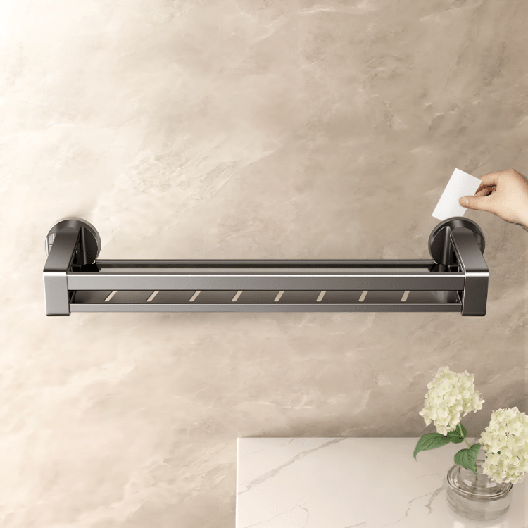 Carbon Steel Multi-Use Storage Rack with Strong Suction Cup(54cm)