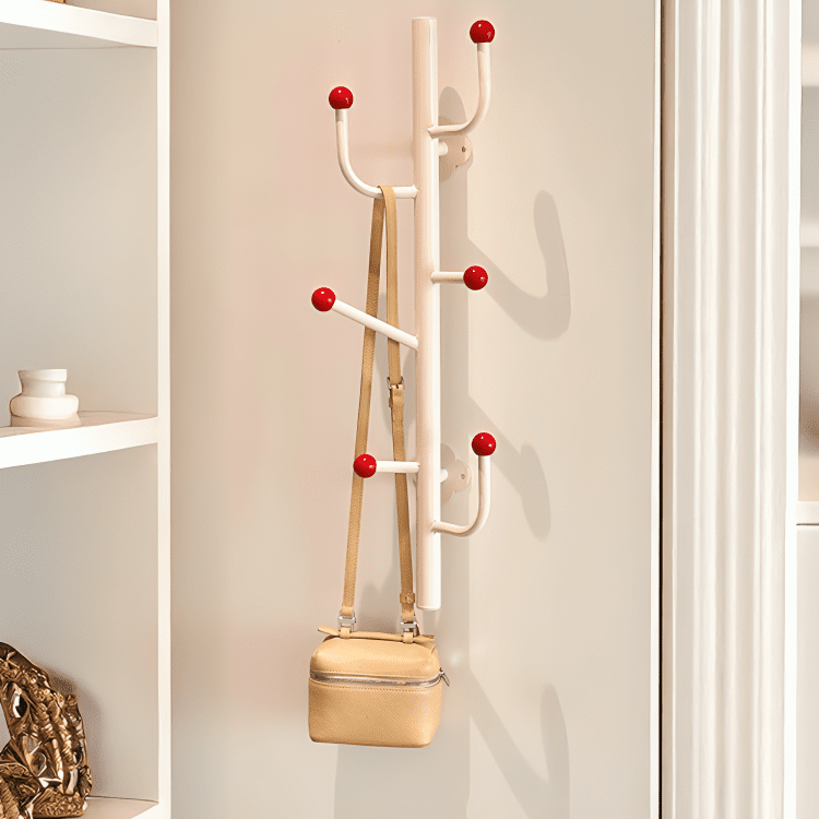 Wall-Mounted Metal Coat Rack with Decorative Rounded Hooks
