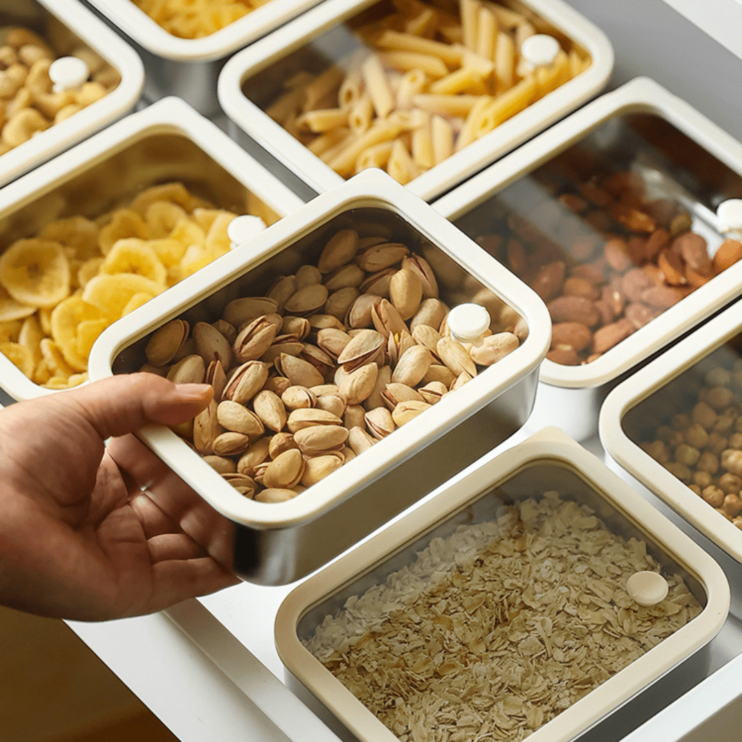 Stainless Steel Multi-Use Storage Box with Lid (0.7L)