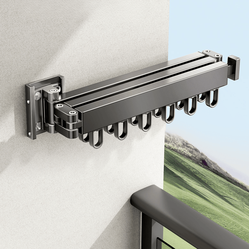 Wall-Mounted Foldable Aluminum Clothes Drying Hanger