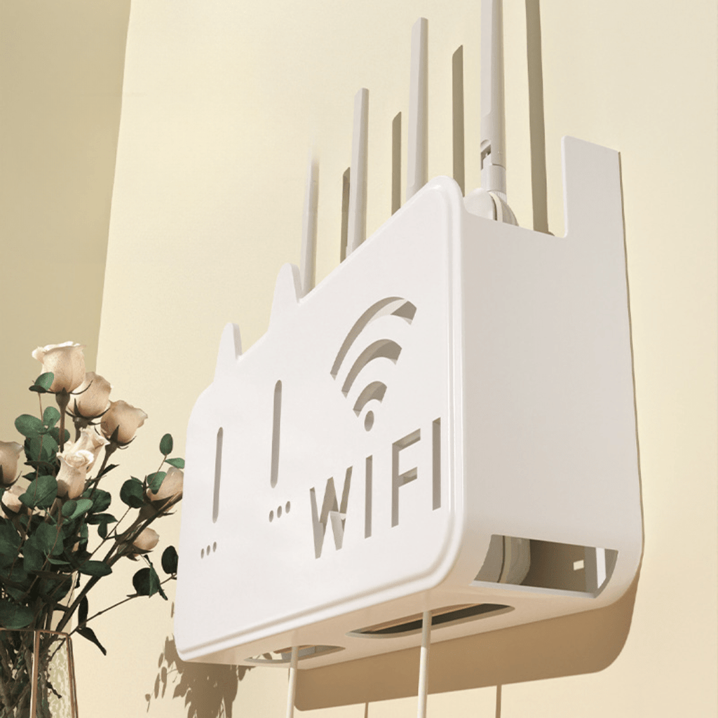 Wall-Mounted Punch-Free Wi-Fi Router Storage Box