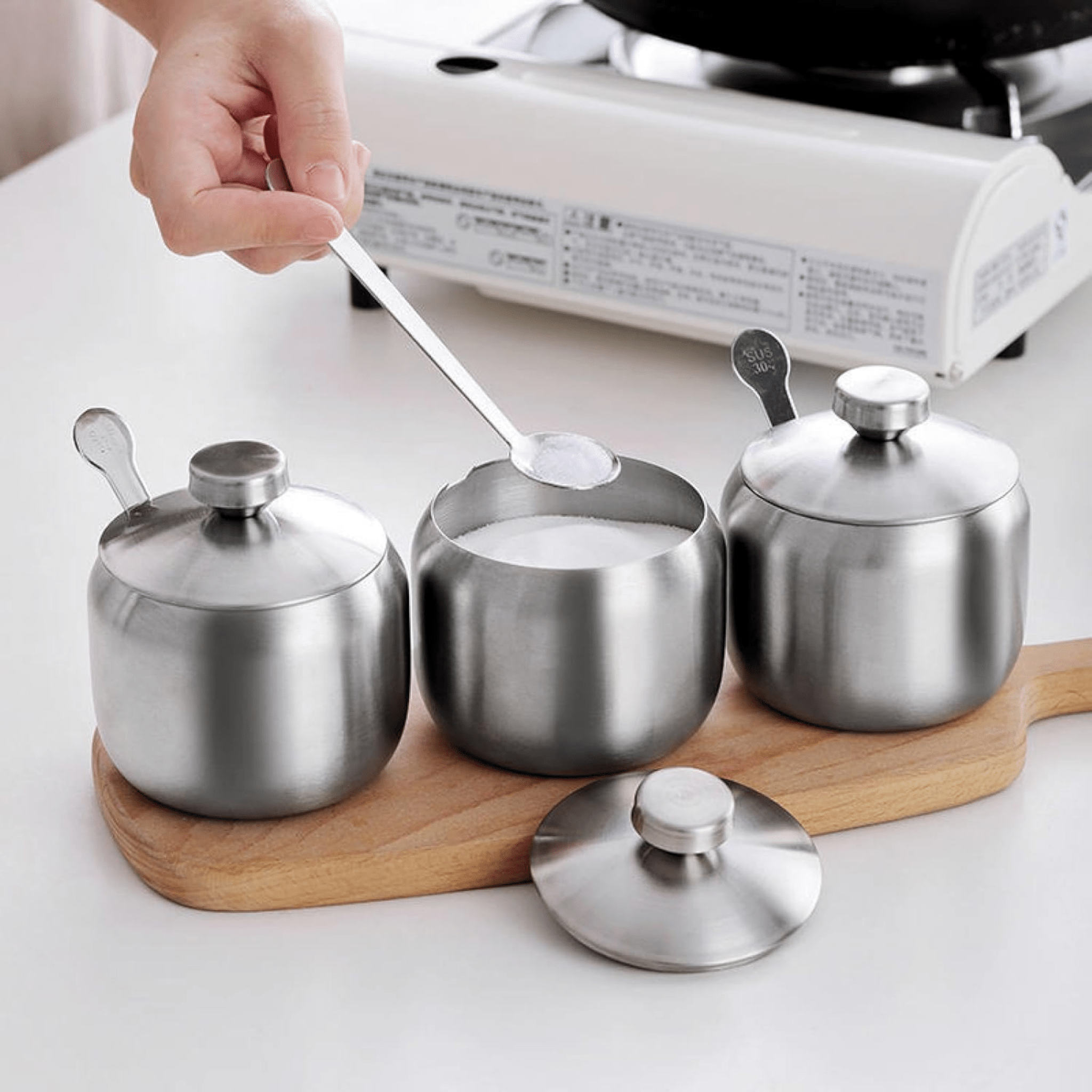 Stainless Steel Multifunctional Seasoning Jars (250 ml)