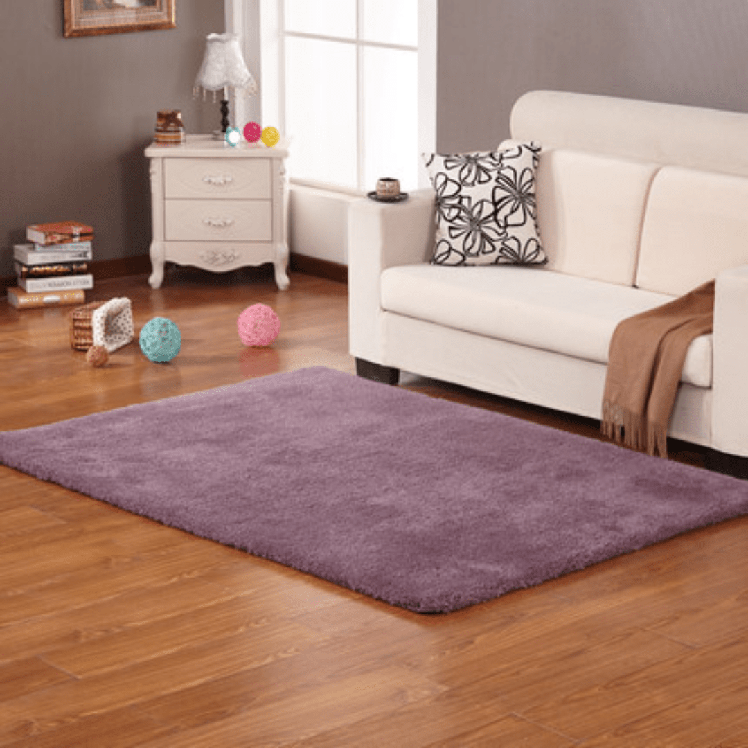 Ultra-Soft Silk Wool Living Room Carpet (Purple)