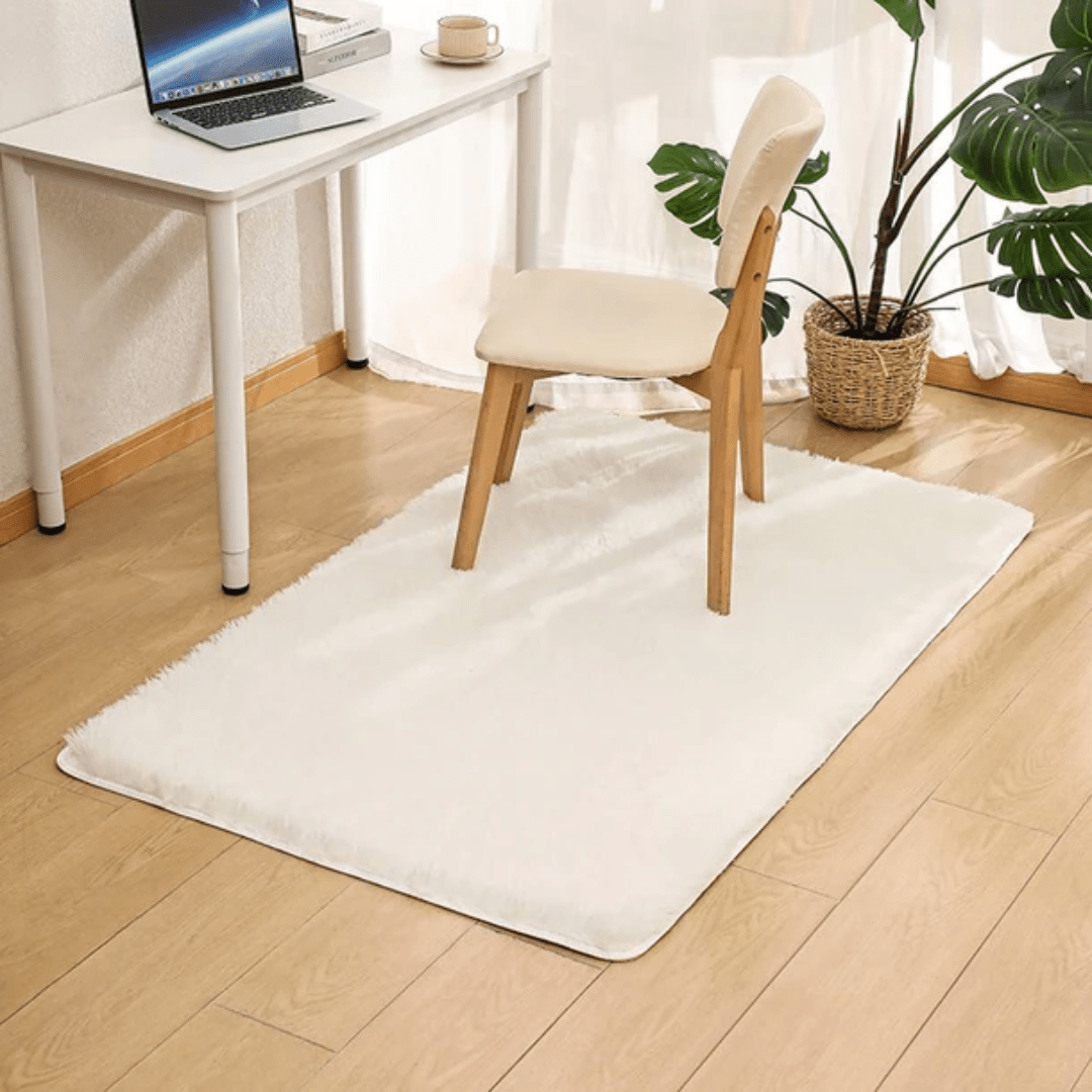 Ultra-Soft Silk Wool Living Room Carpet (Beige)