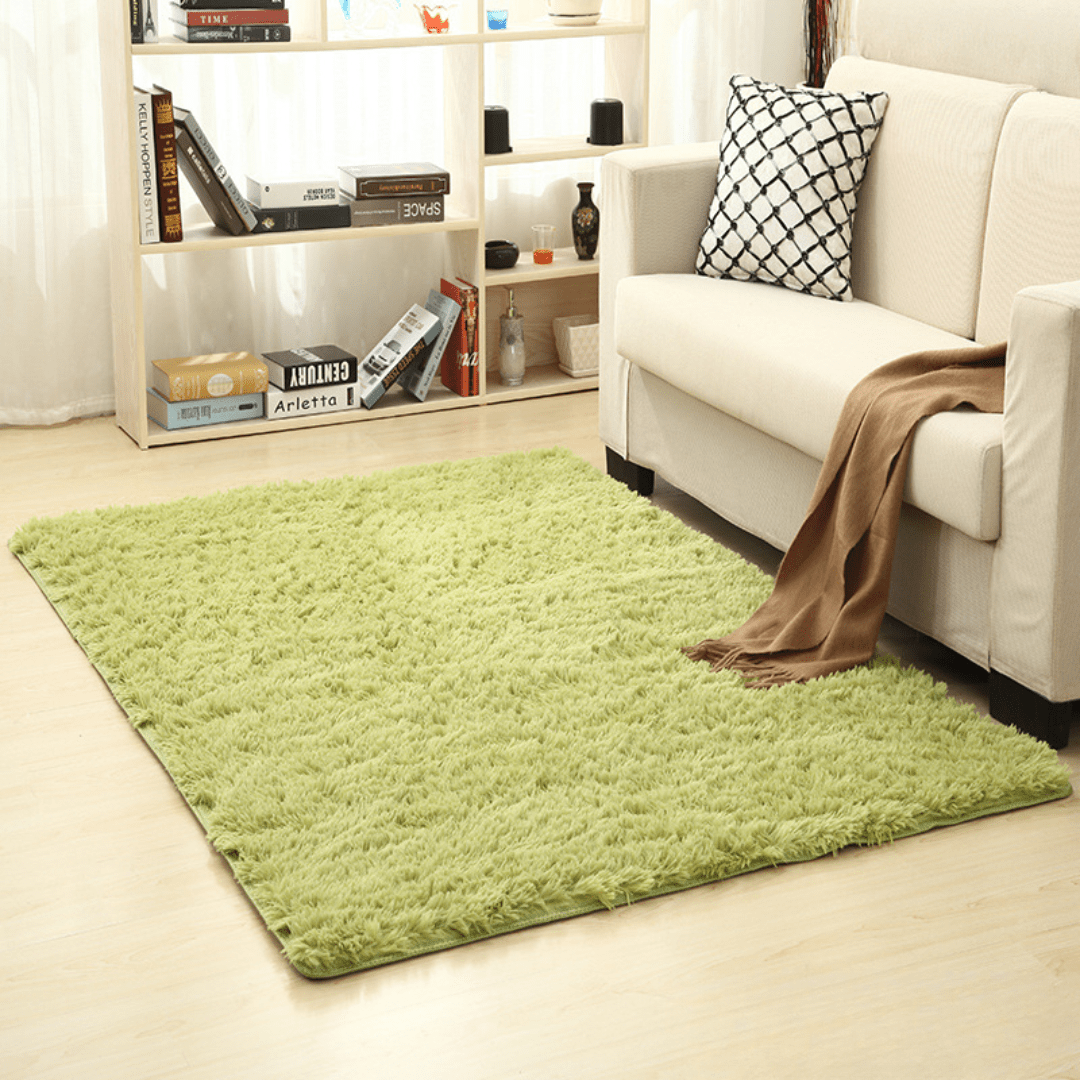 Ultra-Soft Silk Wool Living Room Carpet (Green)