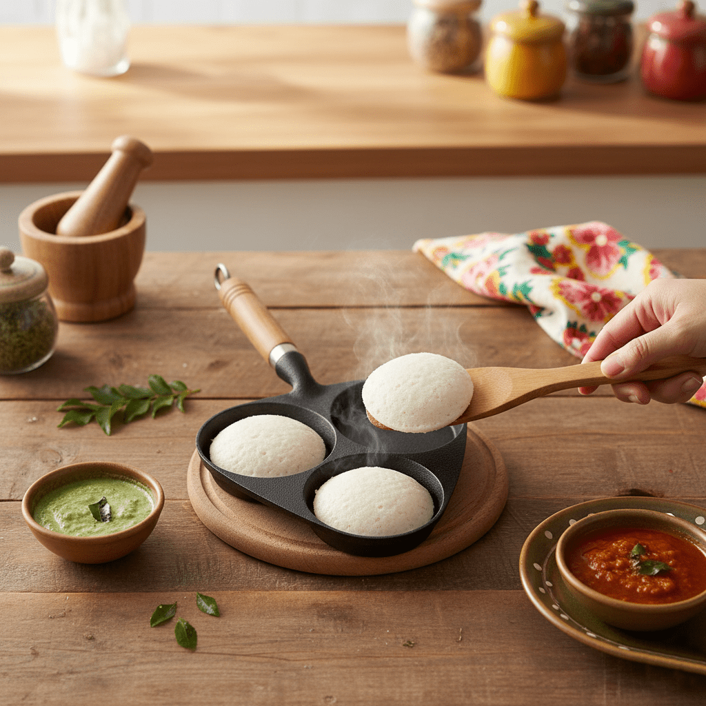 3-In-1 Cast Iron Cooking Pan (19cm)