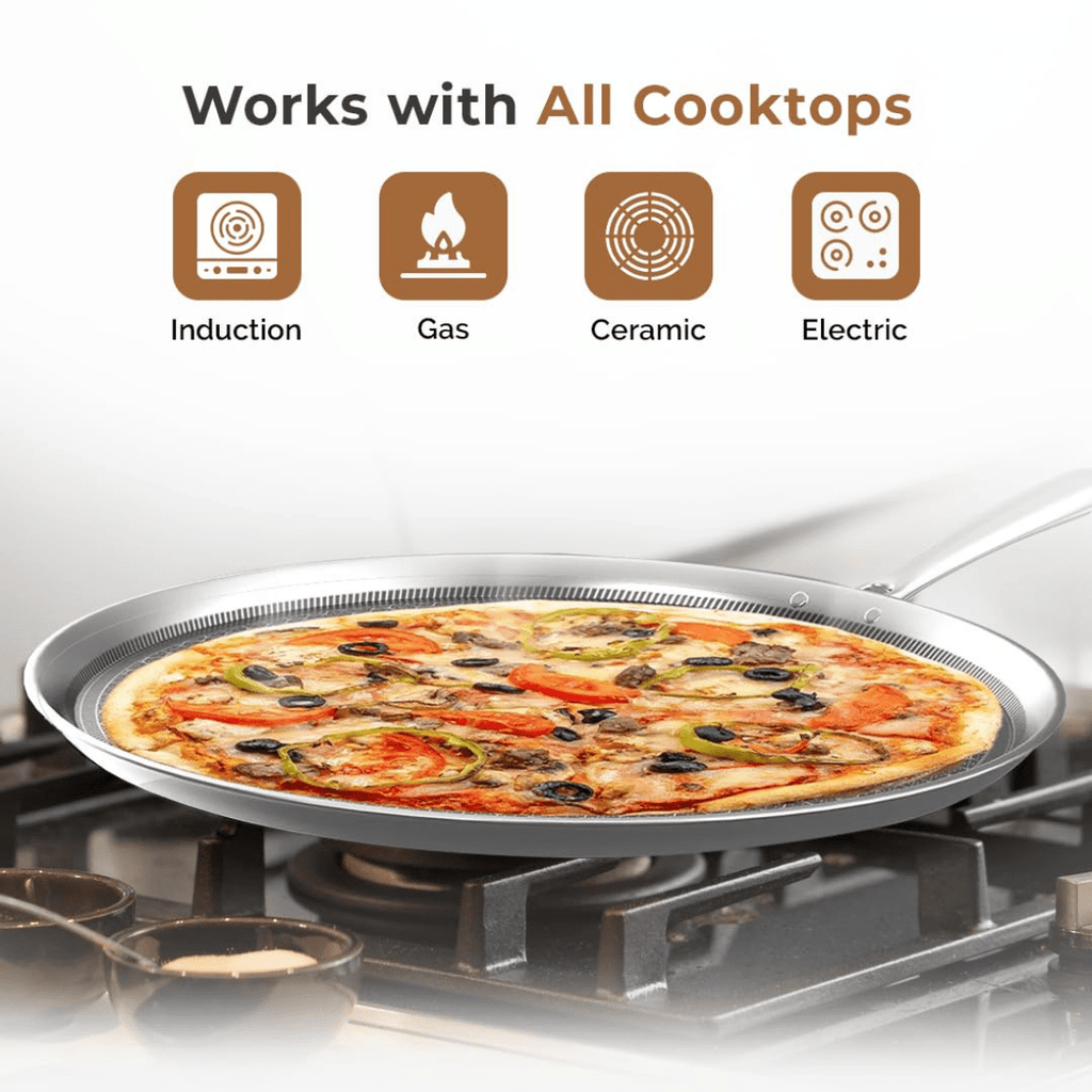 Tri-Ply Stainless Steel Honeycomb Non-Stick Tawa(29cm)