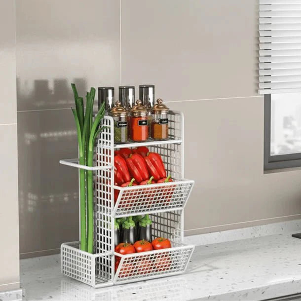 Wall Mounted Heat Resistant Kitchen Storage Shelf Organizer Rack