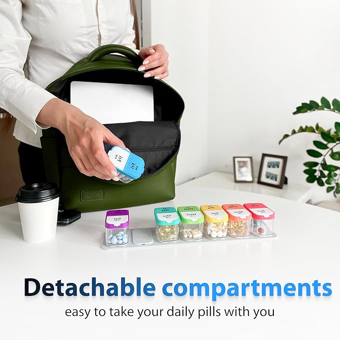 7-Compartments Twice-A-Day Portable Medicine Organizer(Pack of 1)