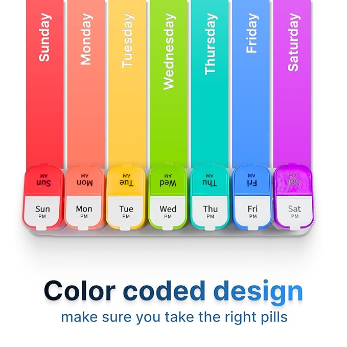7-Compartments Twice-A-Day Portable Medicine Organizer