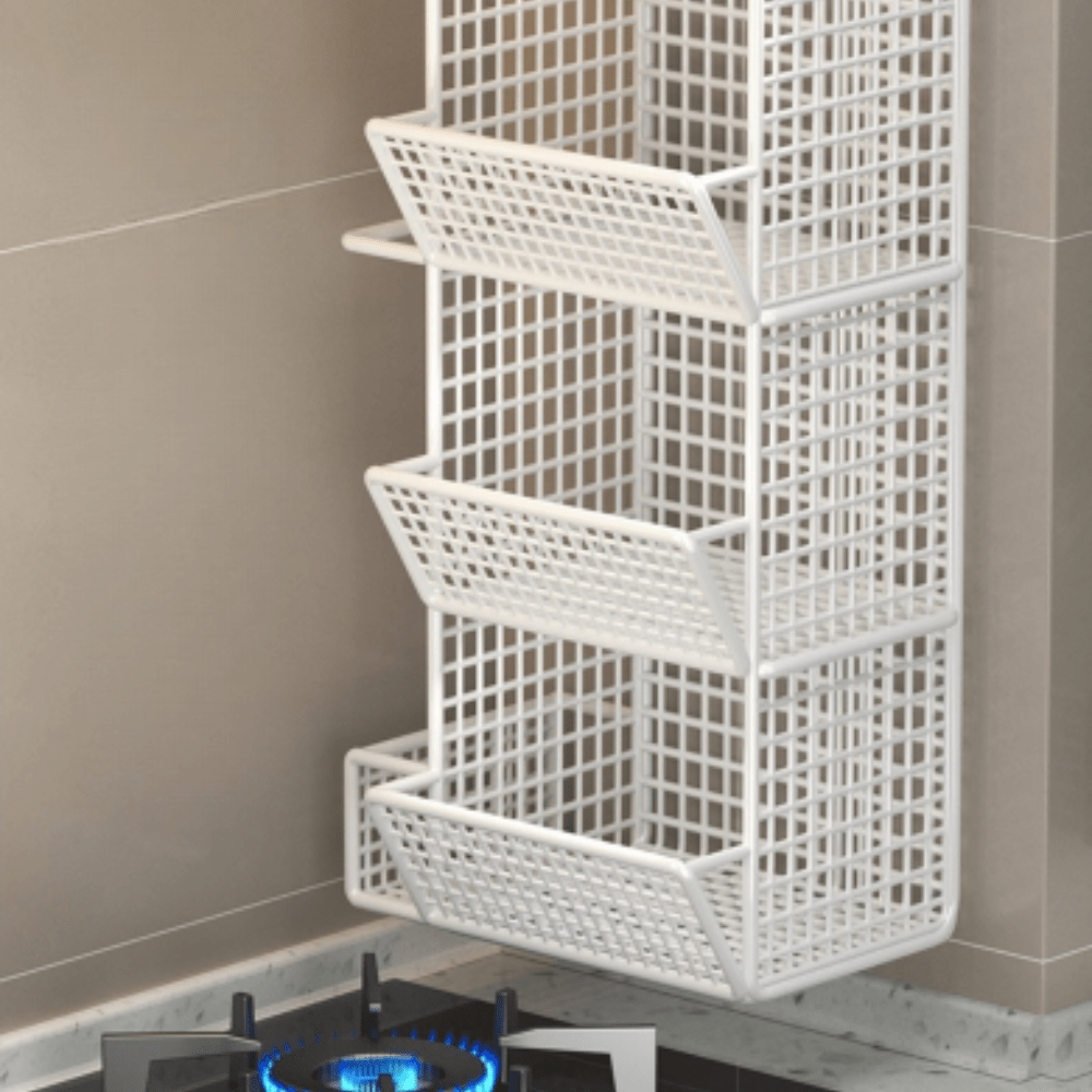 Wall Mounted Heat Resistant Kitchen Storage Shelf Organizer Rack