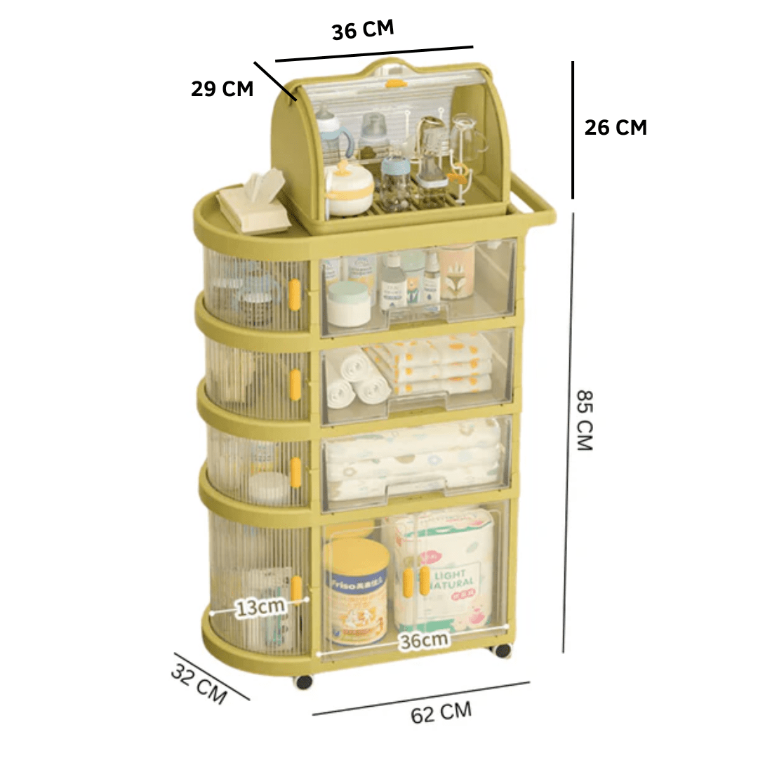 4 Tier Multi-Functional Storage Cart With Wheels