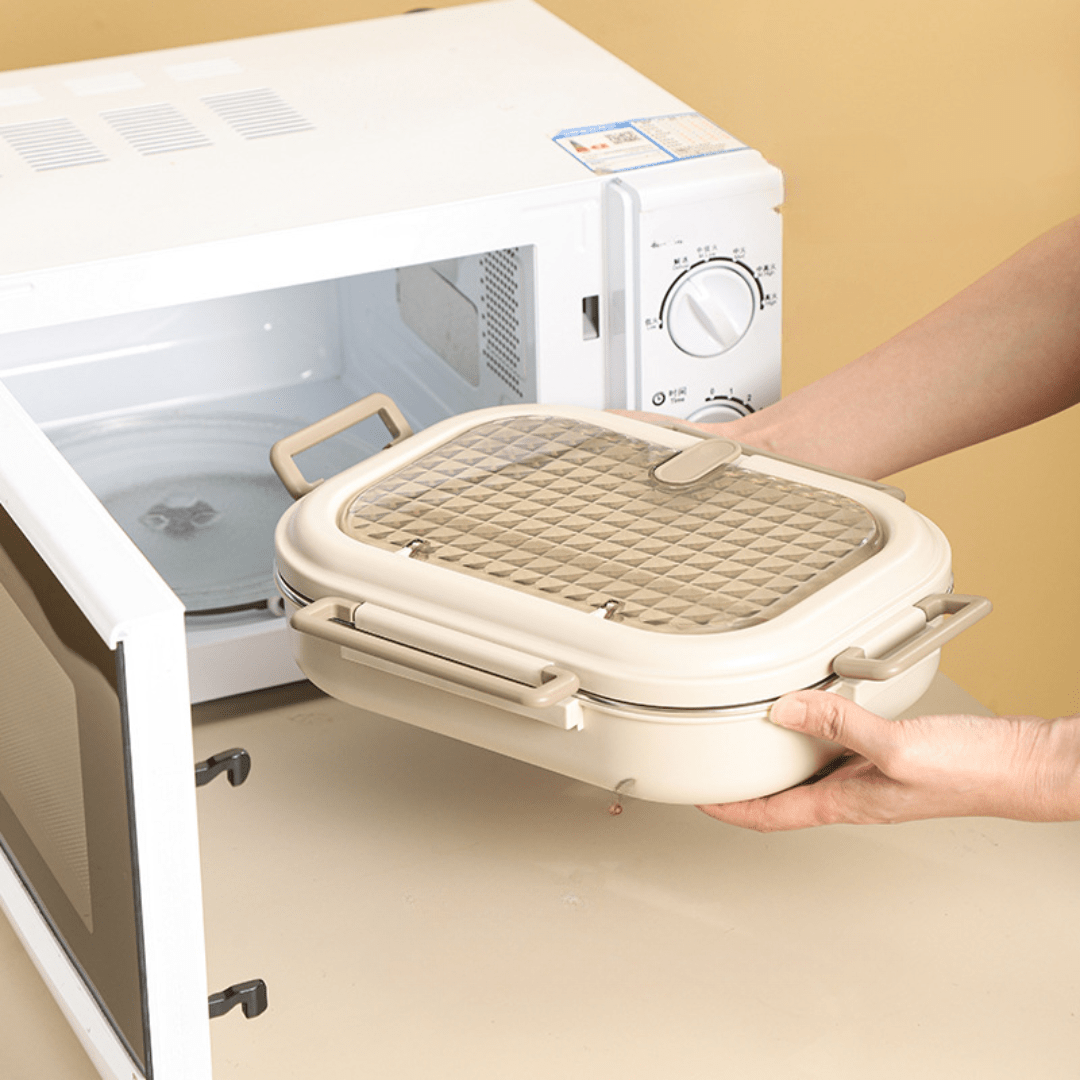 Stainless Steel Leakproof and Microwave-Safe Insulated Lunch Box(2000ml)