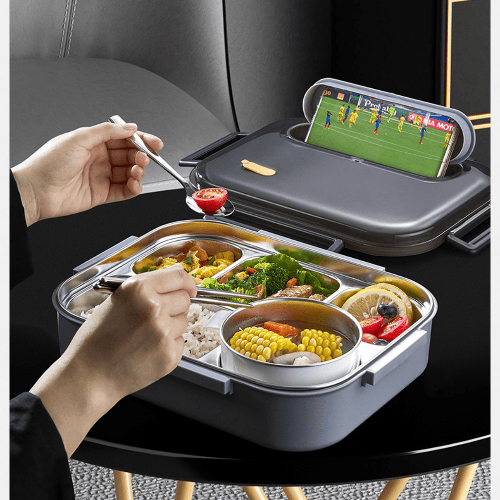 5-Compartment Stainless Steel Thermal Bento Lunch Box(2800ml)