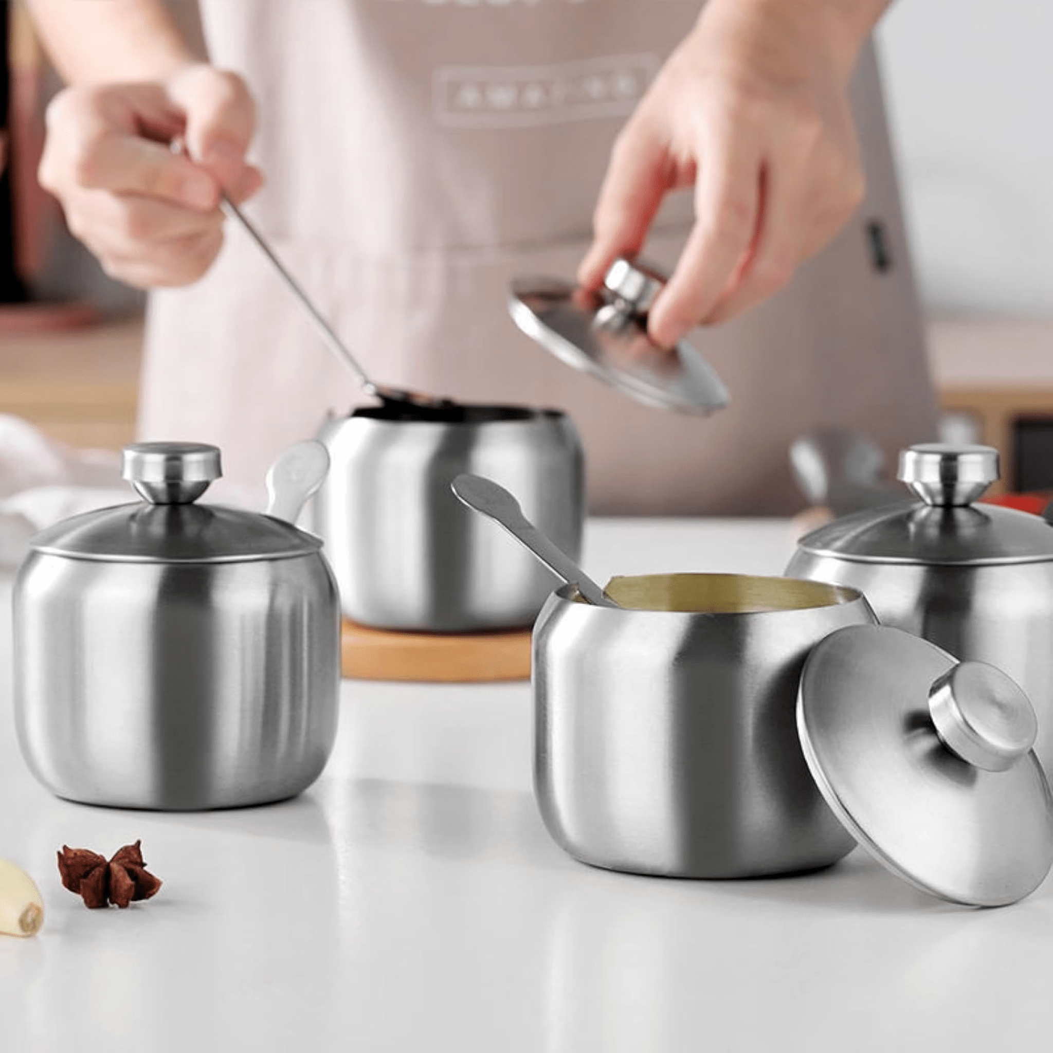 Stainless Steel Multifunctional Seasoning Jars (250 ml)