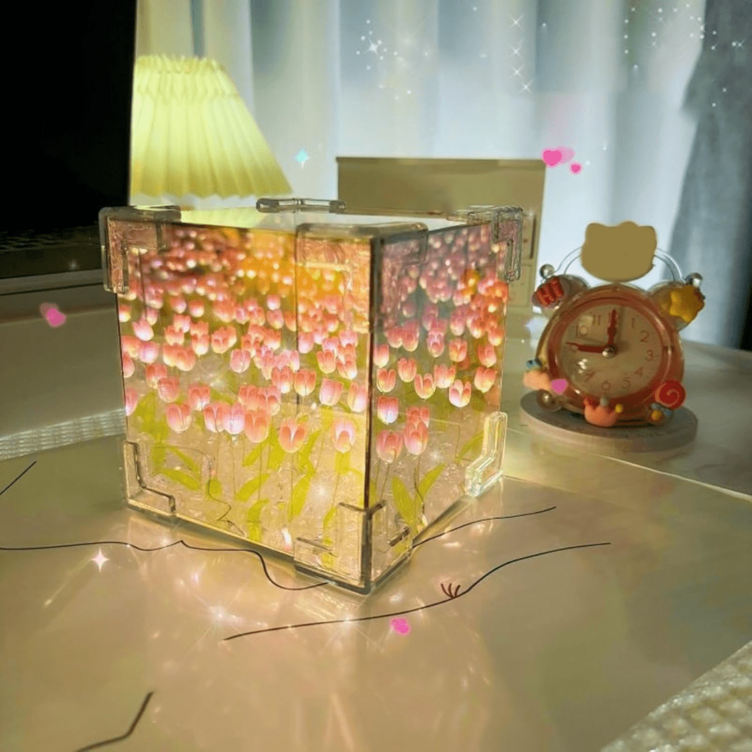 Tulip Lamp Mirror Night Light Box