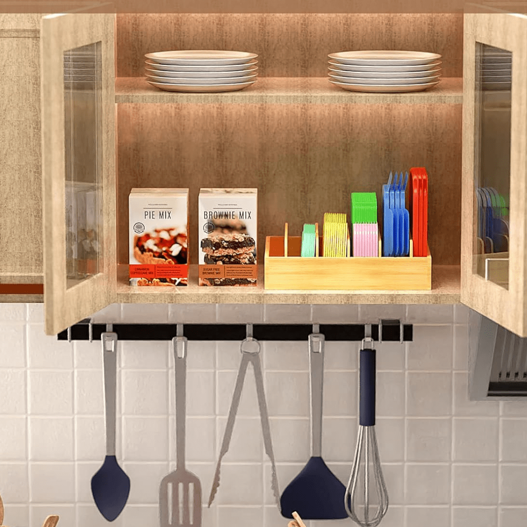 Adjustable Compartment Bamboo Storage Tray